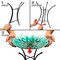 G128 19 Inch Height Glass Bird Baths with Metal Stand | Decorative Green BirdBaths Bowl Outdoor Garden Bird Feeder